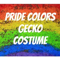 Pride Farben Gecko Kostüm | Cape Gehäkelt Haustierkostüm von Rainbowluvpets