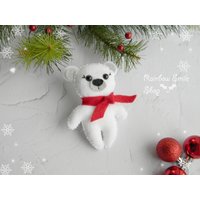 Eisbär Ornament Filz Weihnachtsschmuck Baumschmuck Tiere Spielzeug Arktis Kinderzimmer Dekor Hängende Dekoration Weihnachtsgeschenke von Rainbowsmileshop