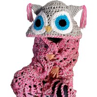 Rosa Grobstrick Eulen Decke - Kuscheldecke Für Kinder & Erwachsene, Handgemacht, Geburtstags- Und Weihnachtsgeschenk von RaindropsonRosesx