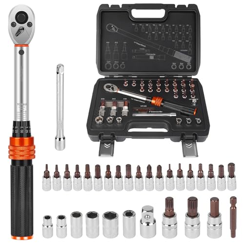 Drehmomentschlüssel Fahrrad 1/4'' 5-25 Nm 32TLG Drehmomentschlüssel Set Fahrrad Motorrad Torque Wrench 72 Zähne Ratsche ±3% Fehlergenauigkeit Mit Verlängerungsstange 10 Cm, Innensechskant Und Torx Bit Drehmomentschlüssel Fahrrad 1/4'' 5-25 Nm 32TLG Drehmomentschlüssel Set Fahrrad Motorrad Torque Wrench 72 Zähne Ratsche ±3% Fehlergenauigkeit Mit Verlängerungsstange 10 Cm, Innensechskant Und Torx Bit von Rainllon