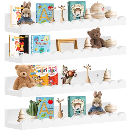 Wandregal Weiße Schweberagel,4er 42cm Bücherregal Kinder,Hängeregale für die Wand für Bücher und Spielzeug,Bilderleiste Verschiedenen Größen, Regalbrett für Wohnzimmer, Badezimmer, Küche, Schlafzimmer Wandregal Weiße Schweberagel,4er 42cm Bücherregal Kinder,Hängeregale für die Wand für Bücher und Spielzeug,Bilderleiste Verschiedenen Größen, Regalbrett für Wohnzimmer, Badezimmer, Küche, Schlafzimmer von Rainmae