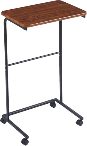 Rainmae C Tisch mit Rollen, leicht zu bewegen, Stabiler C-förmiger Beistelltisch für Couch, rustikale Couchtische mit Metallrahmen, kleines TV-Tablett von Rainmae