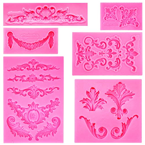 Rainmae Silikonform für filigrane 3D-Blumen-Kuchenbordüre, Barock-Stil, Schnörkelspitze, Dekoration, Cupcake-Topper, Schmuck, Polymerton, Bastelprojekte von Rainmae