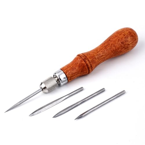 Rainorning 4-in-1 Positionierungsset für Lederstanzen - Diamant, Flach, Web und Rhombuskegel für DIY Lederarbeiten, Schuhreparatur, Taschenherstellung, Lochstanzen von Rainorning