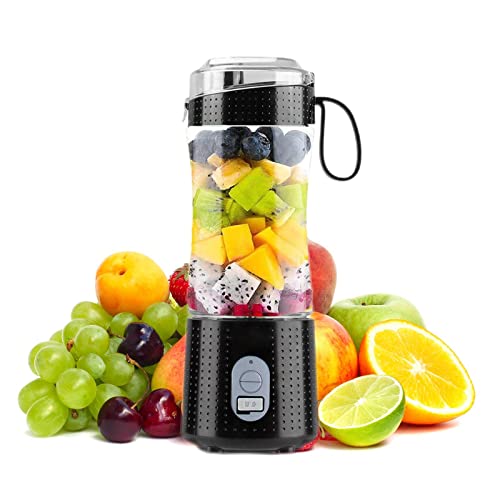 Rainpal Tragbarer Mixer, 380mL USB Wiederaufladbar Kleiner Mixer für Shakes und Smoothies, 6 Klingen Tragbarer Mixer Becher BPA-frei Mini Mixer für Zuhause Sport Draußen Reisen von Rainpal