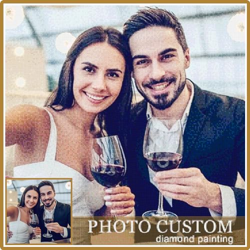 Diamond Painting Eigenes Foto,5D Diamond Painting Personalisiert Selbst Gestalten, Personalisierte Diamant Painting mit Eigenen Bild, Benutzerdefinierte Design Set für Erwachsene Home Decor 60x60cm von Rainsar