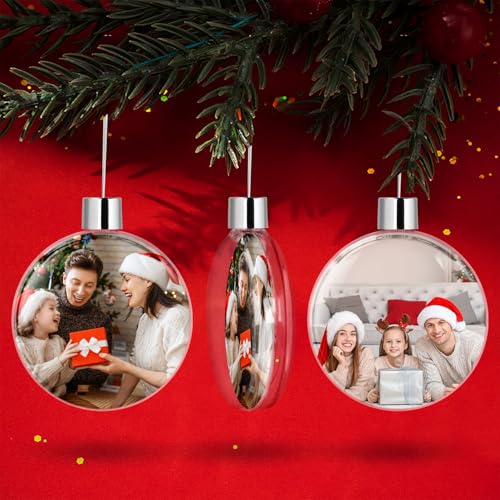Personalisierte Weihnachtskugeln mit Foto, Christbaumkugel Personalisiert mit Beidseitigem Foto, Weihnachtskugeln Selbst Gestalten, Weihnachtsschmuck Geschenk für Familie und Freund - Rund Personalisierte Weihnachtskugeln mit Foto, Christbaumkugel Personalisiert mit Beidseitigem Foto, Weihnachtskugeln Selbst Gestalten, Weihnachtsschmuck Geschenk für Familie und Freund - Rund von Rainsar