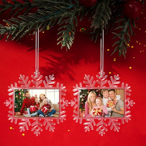 Personalisierte Weihnachtskugeln mit Foto, Christbaumkugel Personalisiert mit Beidseitigem Foto, Weihnachtskugeln Selbst Gestalten, Weihnachtsschmuck Geschenk für Familie und Freund - Snowflake Personalisierte Weihnachtskugeln mit Foto, Christbaumkugel Personalisiert mit Beidseitigem Foto, Weihnachtskugeln Selbst Gestalten, Weihnachtsschmuck Geschenk für Familie und Freund - Snowflake von Rainsar