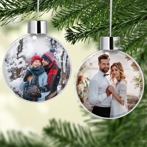 Personalisierte Weihnachtskugeln mit Foto, Weihnachtskugel Personalisiert für die Christbaumdekoration, Familie, Freunde und Baby Personalisierte Weihnachtskugeln mit Foto, Weihnachtskugel Personalisiert für die Christbaumdekoration, Familie, Freunde und Baby von Rainsar