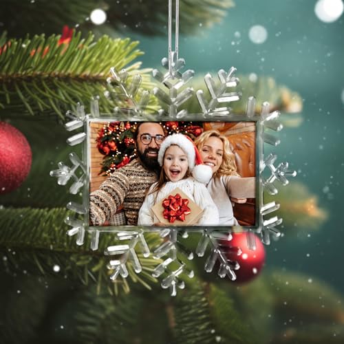 Personalisierte Weihnachtskugeln mit Foto, Weihnachtskugel personalisiert mit doppelseitig bedrucktem Foto, Personalisierter Weihnachtsschmuck für Familie, Freunde, Partner und Babys - Schneeflocke Personalisierte Weihnachtskugeln mit Foto, Weihnachtskugel personalisiert mit doppelseitig bedrucktem Foto, Personalisierter Weihnachtsschmuck für Familie, Freunde, Partner und Babys - Schneeflocke von Rainsar