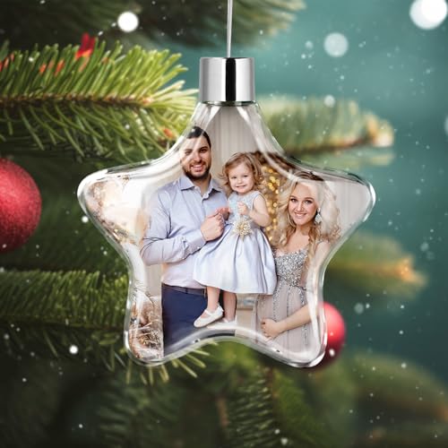 Personalisierte Weihnachtskugeln mit Foto, Weihnachtskugel personalisiert mit doppelseitig bedrucktem Foto, Personalisierter Weihnachtsschmuck für Familie, Freunde, Partner und Babys - Stern Personalisierte Weihnachtskugeln mit Foto, Weihnachtskugel personalisiert mit doppelseitig bedrucktem Foto, Personalisierter Weihnachtsschmuck für Familie, Freunde, Partner und Babys - Stern von Rainsar