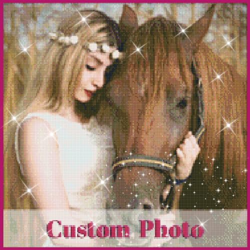 Rainsar Diamond Painting Eigenes Foto, Diamond Painting Personalisiert, Diamond Painting Selbst Gestalten, 5D Diamant Painting Personalisiertes Bilder, Quadratischer Diamant, 40x50cm von Rainsar