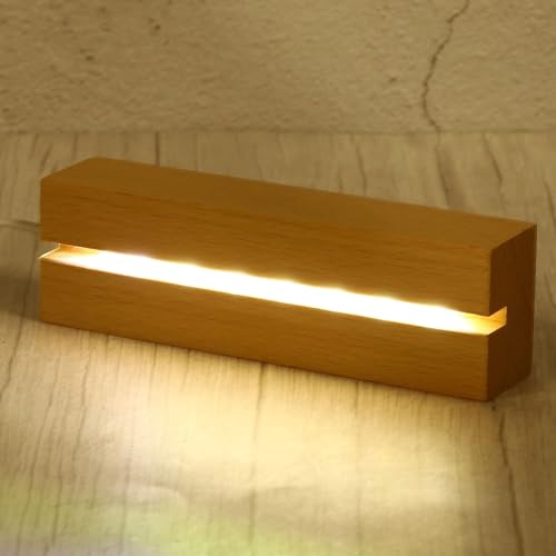 Rainsar Holzsockel Display Basis, Rechteckig Holzsockel für Acryl Spotify Glas von Rainsar