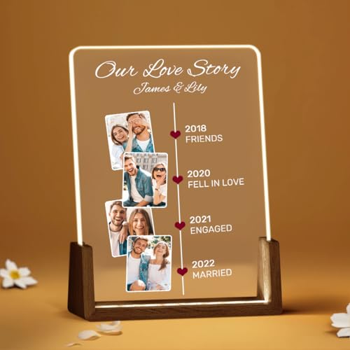 Rainsar Personalisierter Bilderrahmen für Freund und Freundin, individuelles Fotogeschenk für Paare, individueller Acryl-Bilderrahmen, Fotolampe mit Text für Valentinstag, Hochzeitstag Rainsar Personalisierter Bilderrahmen für Freund und Freundin, individuelles Fotogeschenk für Paare, individueller Acryl-Bilderrahmen, Fotolampe mit Text für Valentinstag, Hochzeitstag von Rainsar