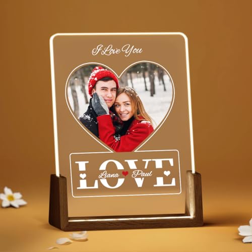 Rainsar Personalisierter Bilderrahmen für Freund und Freundin, individuelles Fotogeschenk für Paare, individueller Acryl-Bilderrahmen, Fotolampe mit Text für Valentinstag, Hochzeitstag Rainsar Personalisierter Bilderrahmen für Freund und Freundin, individuelles Fotogeschenk für Paare, individueller Acryl-Bilderrahmen, Fotolampe mit Text für Valentinstag, Hochzeitstag von Rainsar