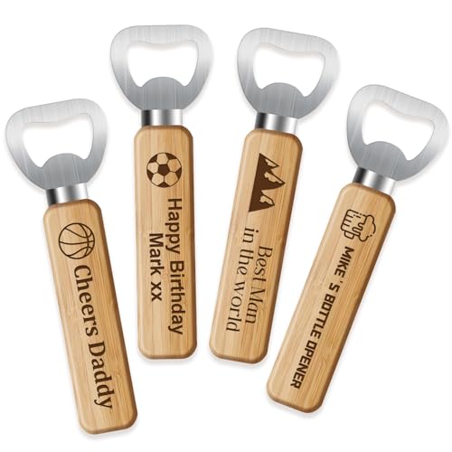 Rainsar Personalisierter Flaschenöffner, individueller Bieröffner für Vater, Onkel, Ehemann – Holzgriff Flaschenöffner mit Gravur mit Text/Logo – Geschenk für Vatertag, Weihnachten, Geburtstag Rainsar Personalisierter Flaschenöffner, individueller Bieröffner für Vater, Onkel, Ehemann – Holzgriff Flaschenöffner mit Gravur mit Text/Logo – Geschenk für Vatertag, Weihnachten, Geburtstag von Rainsar