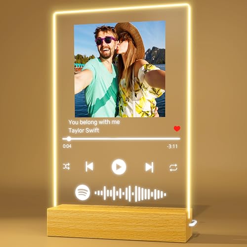 Rainsar Spotify-Glas, Personalisiertes Song-Cover, Glasbild mit Fotoscannbarem Spotify Code-Personalisierte Acryl-Fotogeschenke, 22x16cm, Personalisierte Geschenke, Fotogeschenke… von Rainsar