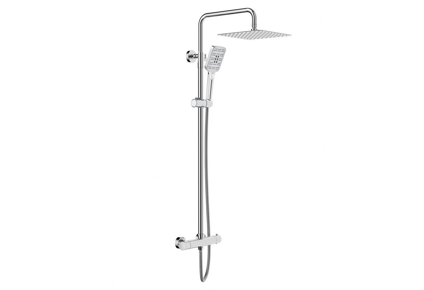 Rainsworth Duschsystem 3 Funktionen Duschsystem, Höhe 126 cm, Set, eckig Regenduschset mit Kopfbrause 20x20cm für Badezimmer, Chrom Rainsworth Duschsystem 3 Funktionen Duschsystem, Höhe 126 cm, Set, eckig Regenduschset mit Kopfbrause 20x20cm für Badezimmer, Chrom von Rainsworth