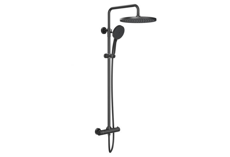 Rainsworth Duschsystem mit Thermostat, 3 Strahlart(en), komplett-set, 92-126 cm Duschstangen Edelstahl Duschamaturenset Wassersparend von Rainsworth