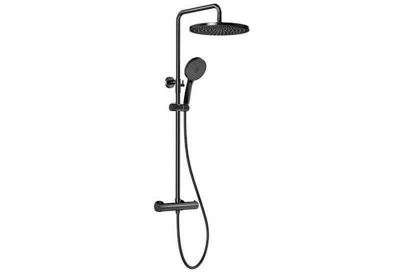 Rainsworth Duschsystem mit Thermostat, 3 Strahlart(en), komplett-set, 92-126 cm Duschstangen Edelstahl Duschamaturenset Wassersparend von Rainsworth