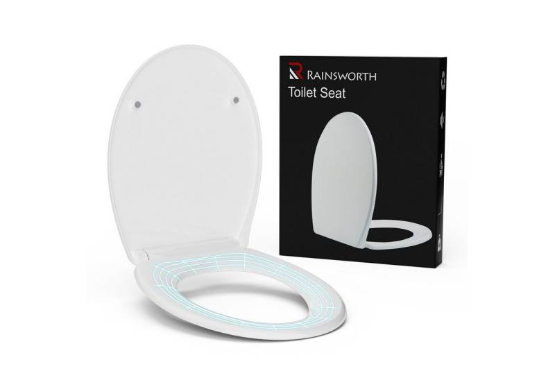 Rainsworth WC-Sitz, WC Sitz Oval mit Absenkautomatik Abnehmbar, maximale Belastung 150kg von Rainsworth