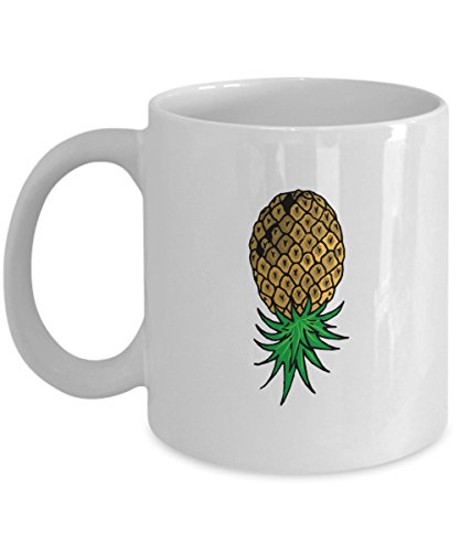 Kaffee- und Teetasse mit Swinger-Symbol, Upside Down Ananas-Code Kaffee- und Teetasse mit Swinger-Symbol, Upside Down Ananas-Code von Raintree Mugs