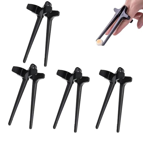 4-Stück Fingerstäbchen für Gamer Finger Stäbchen, Chips Essen Ohne Fettige Zange Finger, Hand-free Snack Chopsticks, Snack Sushi Zange Hände, Zocker Zubehör, Essstäbchen Hilfe (Schwarz) von Rainway