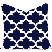 Kissen Custom Cover - Navy Blue Kiwi Green Apple Chartreuse White Alle Größen 18x18, 16x16 Throw Accent Toss Modern Quatrefoilprint von RainyDayDivineLLC