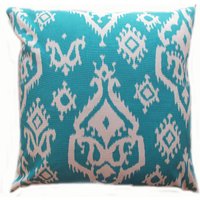 Kissenbezug Werfen Akzent Dekor - Individuell Alle Größen 16x16, 18x18 Aqua Türkis Blau Grau Weiß Moderne Native Azteken von RainyDayDivineLLC