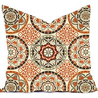 Outdoor Kissen Oder Indoor Cover Benutzerdefinierte Größen Umfassen 16 X 16, 18 - Shades Of Orange Rust Siena Sand Braun Tan Khaki Moderne von RainyDayDivineLLC