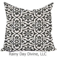 Outdoor-Kissen Oder Indoor Custom Cover - Schwarz Grau Taupe Weiß Zeitgenössisch Modern Geometrisch Küsten 18x18, 16x16 von RainyDayDivineLLC