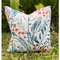 Outdoor Oder Indoor Kissen Benutzerdefinierte Cover - Navy Blue Orange Terracotta Dune Designer Modern Mehrere Größen 18 X 18, 16X16, 20X20 von RainyDayDivineLLC