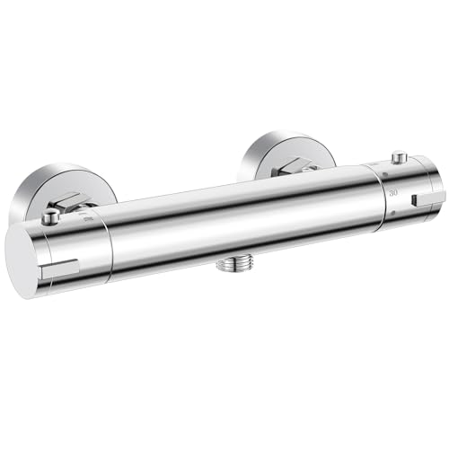 Duscharmatur mit Thermostat, Rainysprit Aufputz Duschthermostat Mischbatterie Dusche Thermostat mit 38 °C Sicherheitstaste, Chrome Thermostat Dusche für Badewanne, G1/2 Duscharmatur mit Thermostat, Rainysprit Aufputz Duschthermostat Mischbatterie Dusche Thermostat mit 38 °C Sicherheitstaste, Chrome Thermostat Dusche für Badewanne, G1/2 von Rainysprit