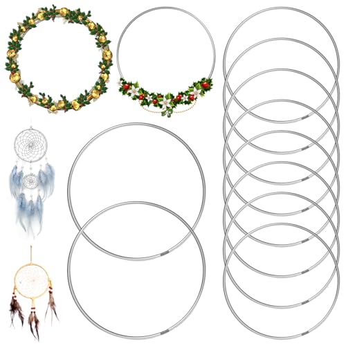 10 Stück Metallringe zum Basteln 20cm, Silber Traumfänger Ringe Metall, Drahtringe zum Basteln Deko Ringe, Deko Ringe zum Aufhängen, für Traumfänger Ring, Floristik, Wandbehänge Deko, Blumen Reifen 10 Stück Metallringe zum Basteln 20cm, Silber Traumfänger Ringe Metall, Drahtringe zum Basteln Deko Ringe, Deko Ringe zum Aufhängen, für Traumfänger Ring, Floristik, Wandbehänge Deko, Blumen Reifen von Rairsky
