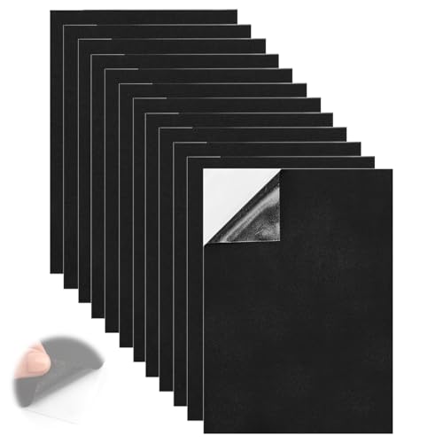 12 Stück 1mm Selbstklebende Schaumstoffplatte, 21 x 30 cm Eva Schaumstoff Dünn, Moosgummi Selbstklebend Platten Schwarz, rutschfeste Schaumstoffmatte Foam Board für Möbel DIY-Projekte Verzierung von Rairsky