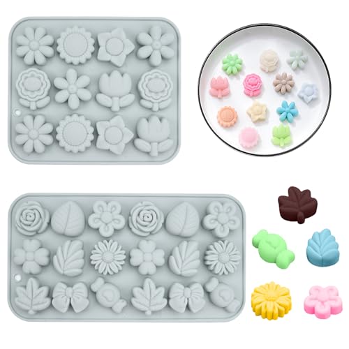2 Stück Mini Blumen Silikon Silikonform,Bisphenol A-frei Silikon Pralinenform Blumen,15.4 x 12.8 cm Flower Silicone Molds,Antihaft Silikonform Schokolade Fondant Blüten für DIY SüßIgkeiten, Eiswürfel 2 Stück Mini Blumen Silikon Silikonform,Bisphenol A-frei Silikon Pralinenform Blumen,15.4 x 12.8 cm Flower Silicone Molds,Antihaft Silikonform Schokolade Fondant Blüten für DIY SüßIgkeiten, Eiswürfel von Rairsky