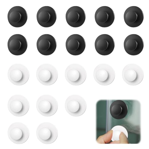 20 Stück Runde Schubladenknöpfe aus Kunststoff, Selbstklebende Schubladenknöpfe, Schrankknöpfe Schwarz, Ziehgriffe Ohne Bohren, Möbelknöpfe Schwarz Klein, Self Adhesive Drawer Knobs von Rairsky
