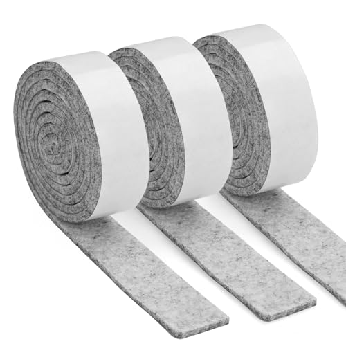 Rairsky 3 Rollen Selbstklebender Filz für Möbel, Stühle, Tische, Schränke, Hocker, Sofa, Ottomane, Bett, Schreibtisch, Sitzbank, Tür, Parkett, Fliesen, Teppich, Laminat - Grau (100 x 2 cm) Rairsky 3 Rollen Selbstklebender Filz für Möbel, Stühle, Tische, Schränke, Hocker, Sofa, Ottomane, Bett, Schreibtisch, Sitzbank, Tür, Parkett, Fliesen, Teppich, Laminat - Grau (100 x 2 cm) von Rairsky