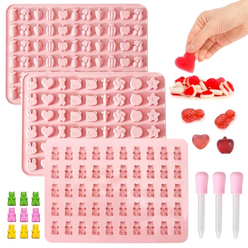 3 Stück Silikonform Gummibärchen Selber Machen Set 15 Muster Bpa Frei Collory Backmatte, Fruchtförmige Eiswürfelform Ausgefallene Backformen Klein Silikonform Tiere für DIY Fondant, Wiederverwendbar 3 Stück Silikonform Gummibärchen Selber Machen Set 15 Muster Bpa Frei Collory Backmatte, Fruchtförmige Eiswürfelform Ausgefallene Backformen Klein Silikonform Tiere für DIY Fondant, Wiederverwendbar von Rairsky