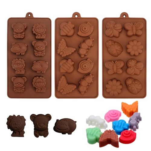 3 Stück Silikonform Schokolade, Tierformen Silikon Schokoladenformen, Antihaft Moule Bonbon Silikon, Silikonform Pralinen, Silikon Formen Tiere für DIY Schokolade, Süßigkeiten, Gelee, Eis, Seife 3 Stück Silikonform Schokolade, Tierformen Silikon Schokoladenformen, Antihaft Moule Bonbon Silikon, Silikonform Pralinen, Silikon Formen Tiere für DIY Schokolade, Süßigkeiten, Gelee, Eis, Seife von Rairsky