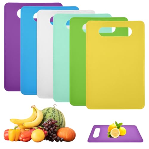 6 Stück Kunststoff Schneidebrett Rutschfest, 29 * 19 cm, BPA-Frei, Antibakteriell, Spülmaschinenfest - Bretter Set Für Die Küche von Rairsky