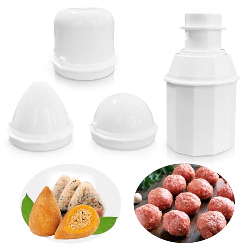 Raisand 3-in-1 Mehrzweck Arancini Make Arancini Maker Mould,DIY Reisbällchenform Set Mehrzweck Arancinimaker Reiskugel Form,für Reisbällchen,Fleischbällchen,Bento Tools(Zylinder+Kegel+Runde) von Raisand