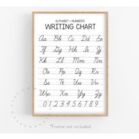 Cursive Writing Chart Poster | Ungerahmt/Alphabet Poster, Chart, Abc Print, Homeschool von RaisingLearnersCo