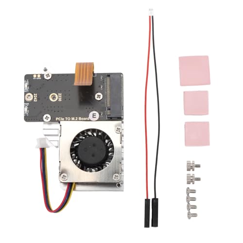 Raiveug PCIe M.2 Adapter Board Hochgeschwindigkeitsdatenübertragung mit Kühllüfter für PI 5 NVME Hut von Raiveug