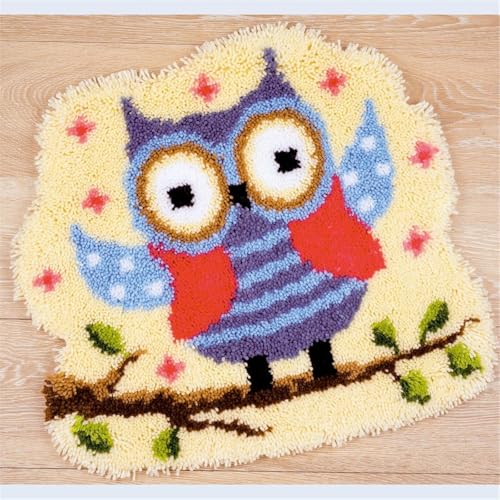 Raixleb Eule Knüpfteppich Formteppich für Kinder und Erwachsene zum Selber Knüpfen Teppich Latch Hook Kit Child Rug Animal 50 by 40 cm Raixleb Eule Knüpfteppich Formteppich für Kinder und Erwachsene zum Selber Knüpfen Teppich Latch Hook Kit Child Rug Animal 50 by 40 cm von Raixleb
