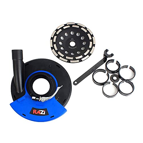 Raizi 180 mm Universal Absaughaube für Winkelschleifer Staubschutz für Handwinkelschleifer +180 mm Diamantschleiftopf von Raizidom
