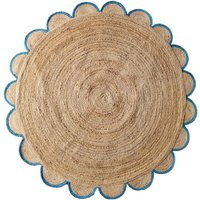 Handgeflochtener Runder Juteteppich | Benutzerdefinierte Größe Jute Teppich, Himmel Farbe Äußerer Teppich von RajasthanRugStore