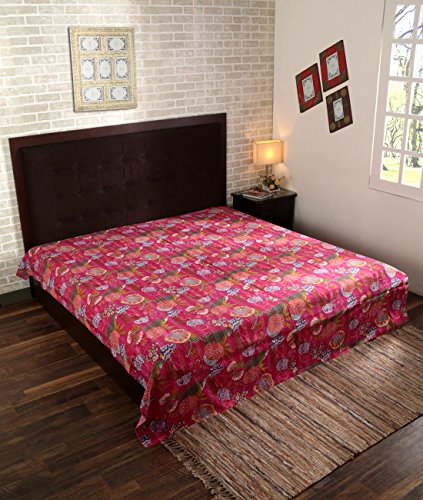 Rajrang BST00435 Fruit Prt mit Kantha rot Baumwolle Tagesdecke von RAJRANG BRINGING RAJASTHAN TO YOU