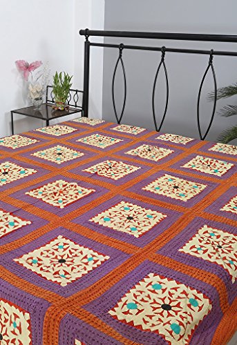 Rajrang Handarbeit Tagesdecke Baumwolle blau Handarbeit Doppelzimmer Bettlaken von RAJRANG BRINGING RAJASTHAN TO YOU