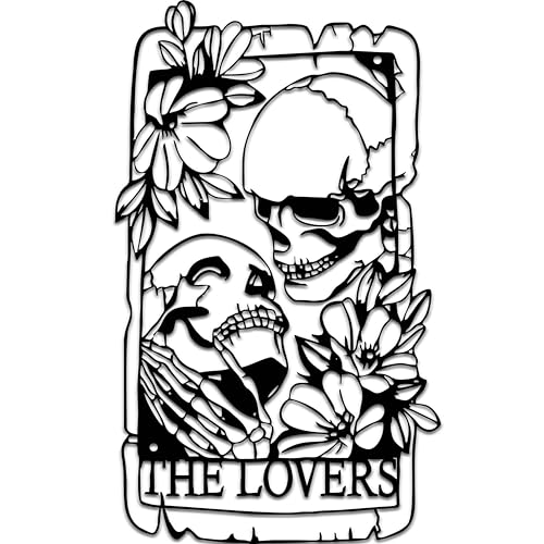 Metallwand-Gothic-Raumdekoration, Totenköpfe, Innen- und Außenbereich, Totenkopf-Wanddekoration, Gothic-Heimdekoration, romantische Metall-Wandkunst für Terrasse, Balkon, Wohnzimmer, Gartenzaun Metallwand-Gothic-Raumdekoration, Totenköpfe, Innen- und Außenbereich, Totenkopf-Wanddekoration, Gothic-Heimdekoration, romantische Metall-Wandkunst für Terrasse, Balkon, Wohnzimmer, Gartenzaun von Rajukit